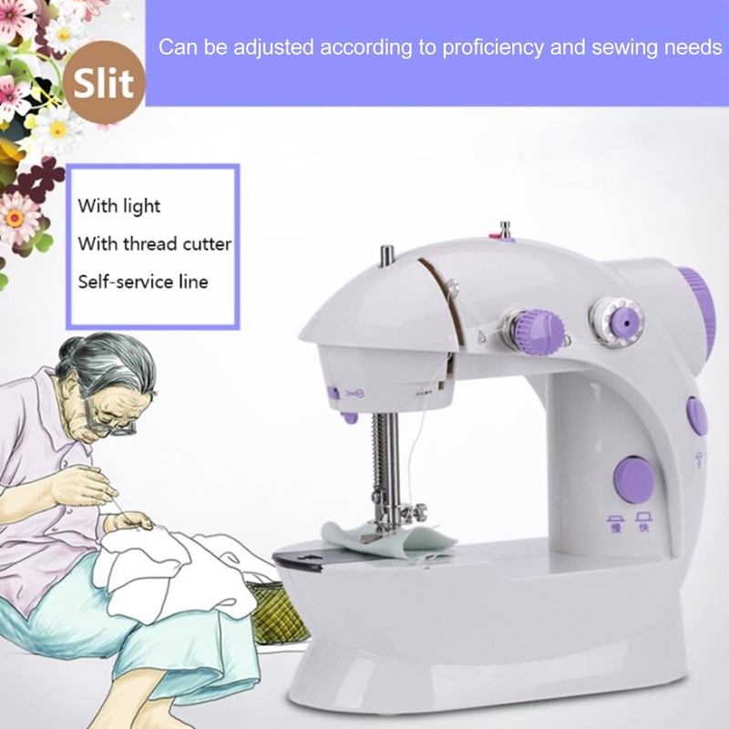 Mini Sewing Machine, Portable Sewing Machine with Light, Low Noise
