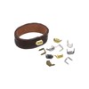 uxcell 50Pcs Brass Leather Staples, 8mm Two Prong Belt Loops