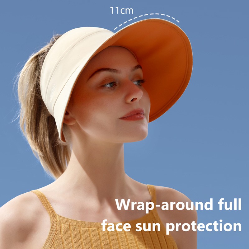 Women Sun Visor Wide Brim Empty Top UV Protection Beach