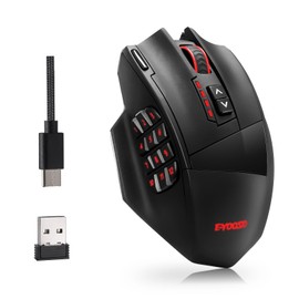TERPORT S700 Mouse Gaming de Modo Dual Inalámbrico, 18 Botones Programable, 16000DPI con Sensor Óptico de Alta Precisión, Diseño Ergonómico, RGB Iluminación, Mouse Juegos Con 1000Hz Tasas de Sondeo