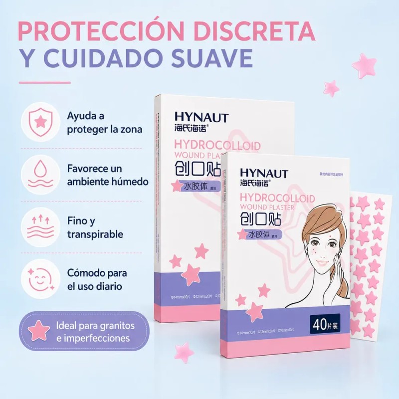 Parches Hidrocoloides Estrella Acne 2 Cajas 80 Pzs