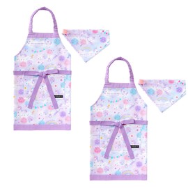 COLORFUL CANDY STYLE N1252542 Children's Apron, 39.4 - 47.2 inches (100 - 120 cm), Unicorn Fantasy, Set of 2, Girls Cute, Children's Apron, Triangular Width Set, Elastic