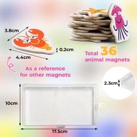 36 Pieces Of Animal Magnets, 26 Pieces Of Alphabet Magnets, Creative Children'S Magnets, Cute Cartoon Refrigerator Magnets, Educational Early Education Magnets