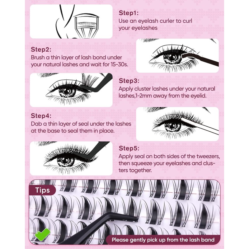 OKAYLOVE Manga Lash Clusters Kit, BUNNY 8-18mm Anime Cluster Eyelash