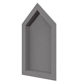 Wedi Preformed Waterproof Cathedral Shower Niche, Prefabricated Durable Polystyrene, (16 in by 30 in) with Adjustable Shelf US3000016