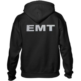 Smart People Clothing EMT Hoody, Reflective Logo Soft Fabric, Medical Emergency, First Responder (Black, Medium)
