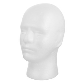 FRCOLOR mannequin head human body model eye glasses holder cap for men headphone stand manikin foam heads for wigs wig head wig stand head model hat display stand earphone model head white