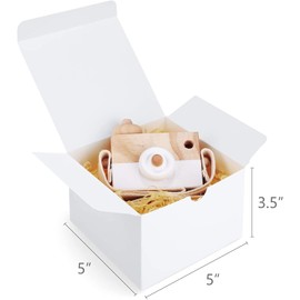 Eupako White Gift Boxes 5x5x3.5" 25 Pack Kraft Paper Gift Boxes with Lids for Gifts, Crafting, Wedding, Party, Cupcake