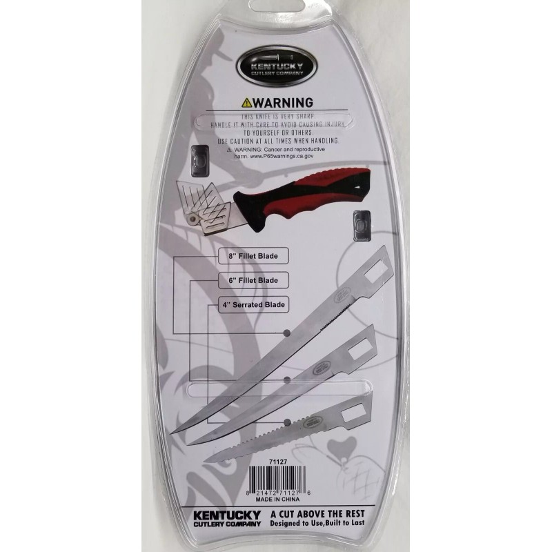 Kentucky Cutlery Interchangable 3 Blade Knife Set - Fillet &