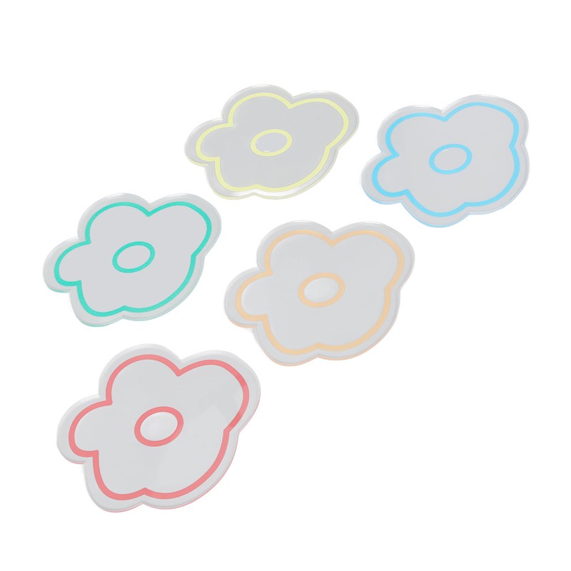 5pcs Nail Art Palette High Transparency Double Sided Thick Flower