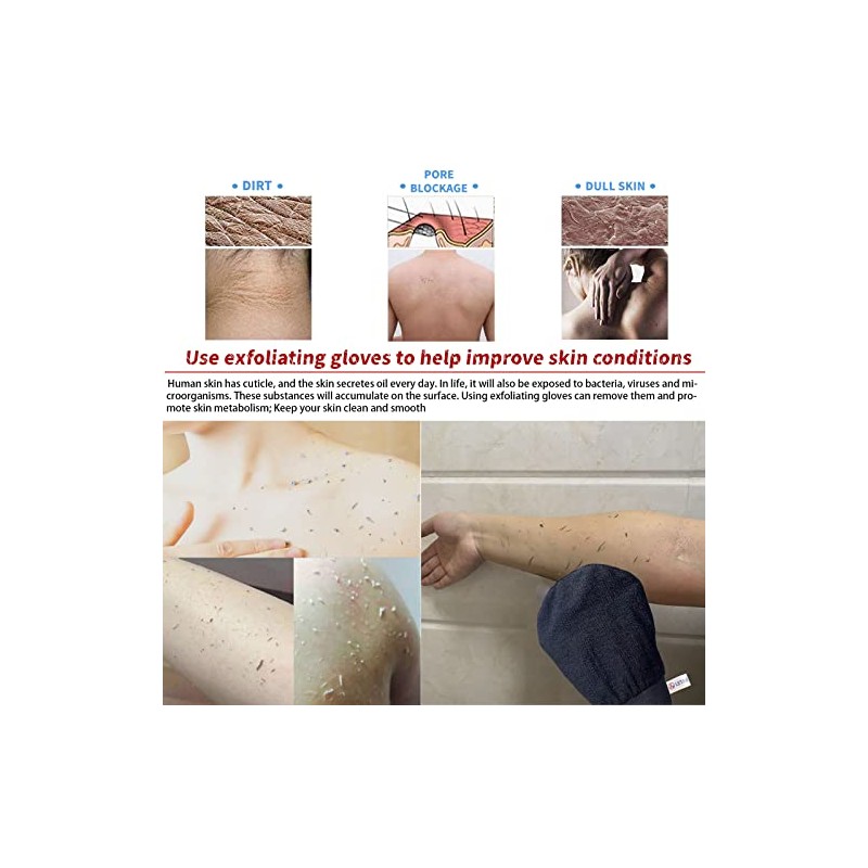 2 pack Exfoliating glove - body scrubber - ​for deep