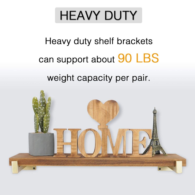 OVOV 4 Pcs Heavy Duty Shelf Brackets 6 inch Industrial