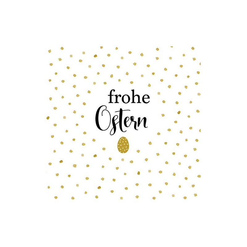 20 Napkins Merry Easter with Golden Dots Text Saying Spring