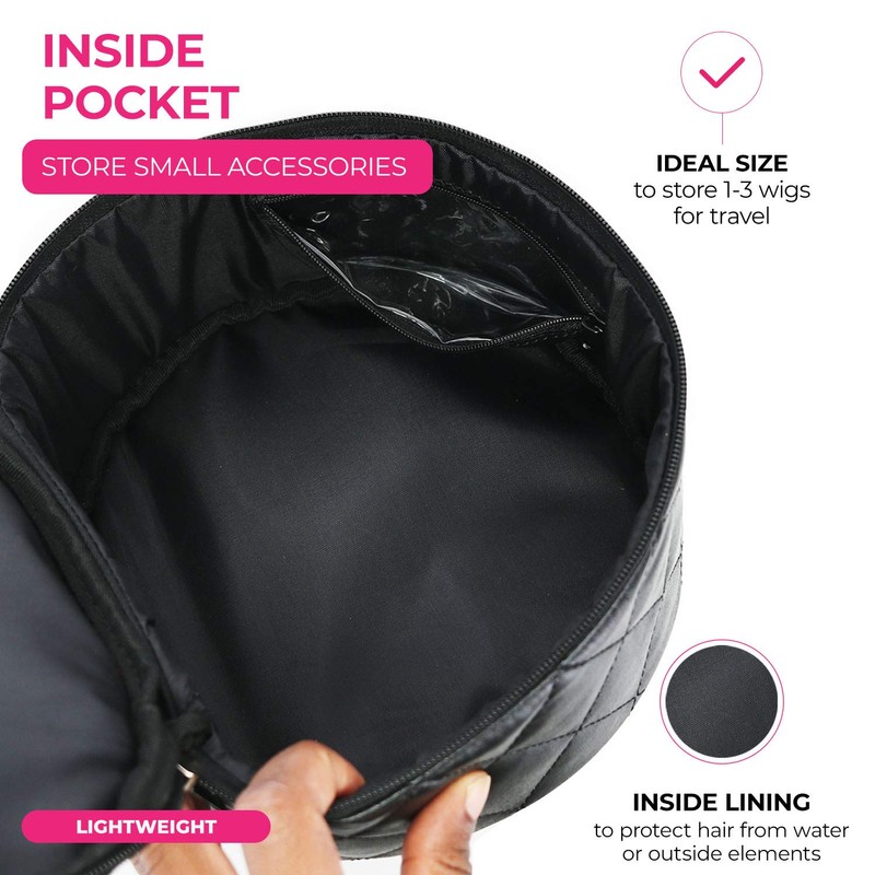 Milano Collection Premium Wig Travel Box or Makeup Case Compact