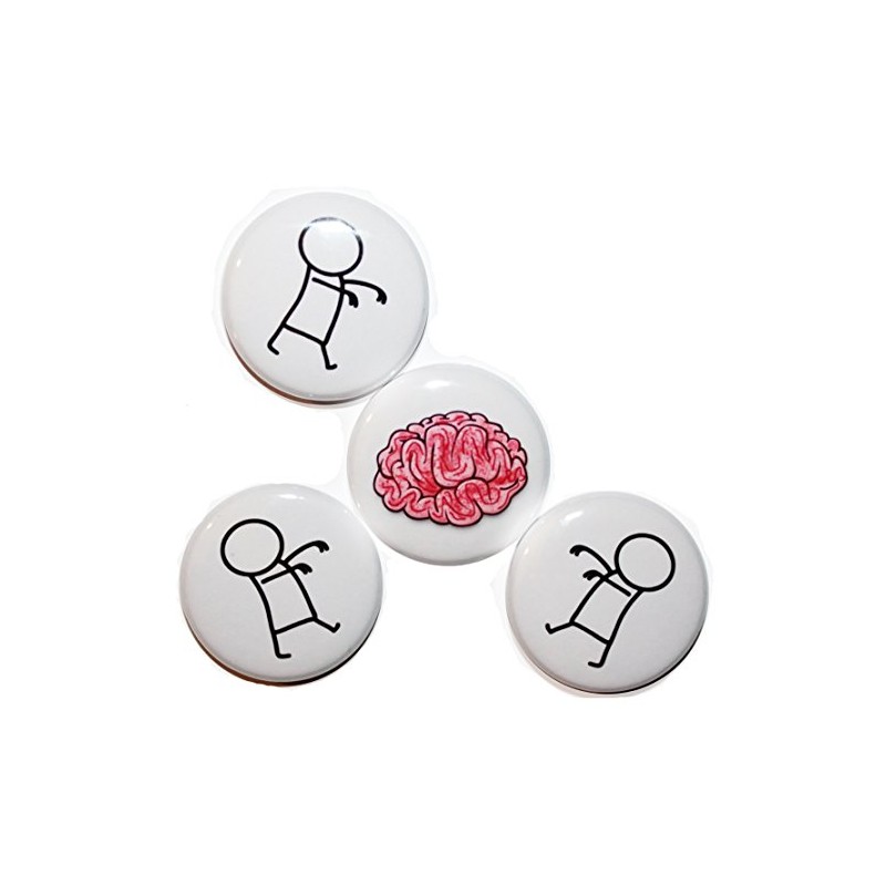 Zombies & Brains Fridge Magnet Set (25mm) - Made in