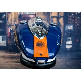 The Dirty Gringo Retro Logo Tan Leather Indian Chief Motorcycle Leather Gas Tank Bib Panel