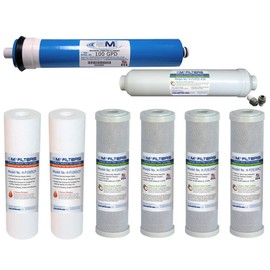 AMI Reverse Osmosis Filter & Membranes Replacement | 1 Year Supply | 100 GPD Membrane with Pre & Post Filter | for 5 Stage Water Filtration Systems (100 GDP Membrane + Filters - 1 Year Supply)…