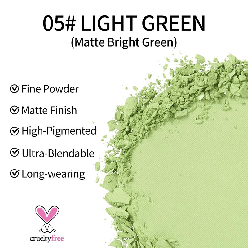 Erinde Single Green Eyeshadow Palette, Nude Shades Green Matte Eyeshadow