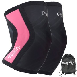 EVERFLY Knee Support Sports Crossfit 5 mm - 1 Pair - Muscle Training Rotulane Ligamentaris - Neoprene SCR Black - Gymnastics Calistenia - Compression Sleeves - Men Women (S)