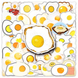 50 Packs Egg Stickers Water Bottles Laptop Phone Motorcycle Computer Guitar Skateboard Hydroflasks Egg Vinyl Sticker Waterproof Aesthetic Trendy Decals for Teens Girls Adults