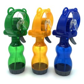 ATBOTP Water Misting Fan Portable Handheld Spray Fans Battery Operated for Outdoor Cooling- Set of 3 (Blue/Green/Yellow)