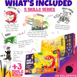 Geek Club Robot Building Kit for Kids and Adults - Cute Bots STEM Robotics Kit - Educational Robotic Kits - Circuit Board Kids Engineering Toys - DIY Build Your Own Robot Set for Boys, Girls