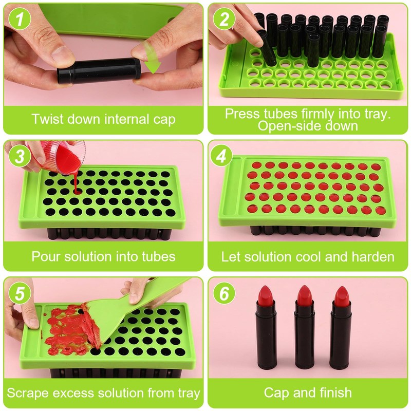 100 Pack 5ml Black and Green Lip Balm Containers with