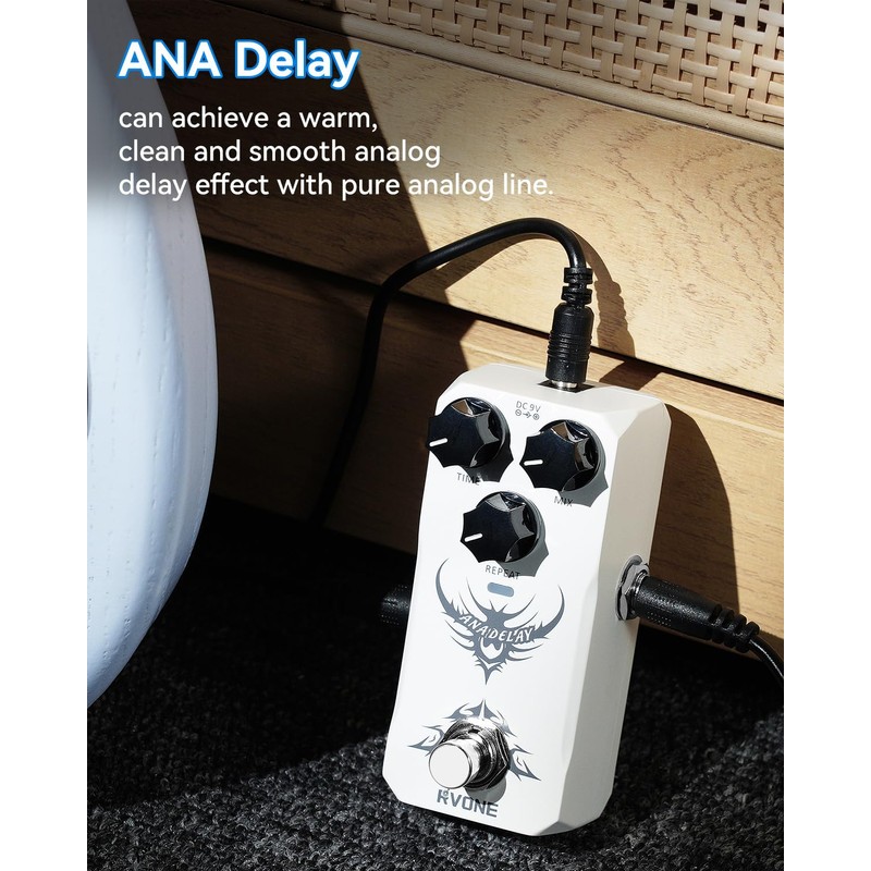RVONE Analog Delay Guitar Pedal for Electric Guitar, Vintage-Style Guitar