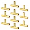GASHER 10 Pieces Brass Hose Barb Tee, 3-Way Tee Hose