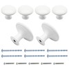 Jiozermi 6 Pcs White Round Antique Brass Kitchen Cabinet Knobs