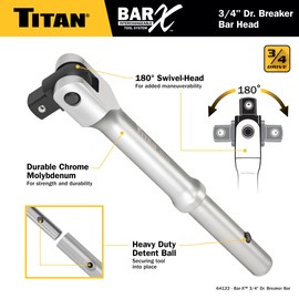 Titan Bar-X 64122 3/4-Inch Drive Breaker Bar Head