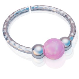 Silver Helix Hoop- 20 Gauge Hoop Earring with Pink Opal- 925 Silver Percing Earring- Cartilage Earring Hoop- Handcrafted Jewelry for Girls