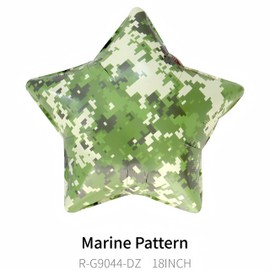 2 Pcs Camouflage Star Balloons, Camo Birthday Party Decor for Father’s Day, Hunting Camping Outdoor Adventure, Gone Fishing Theme, Military Army Star Foil Balloons(18 Inch)
