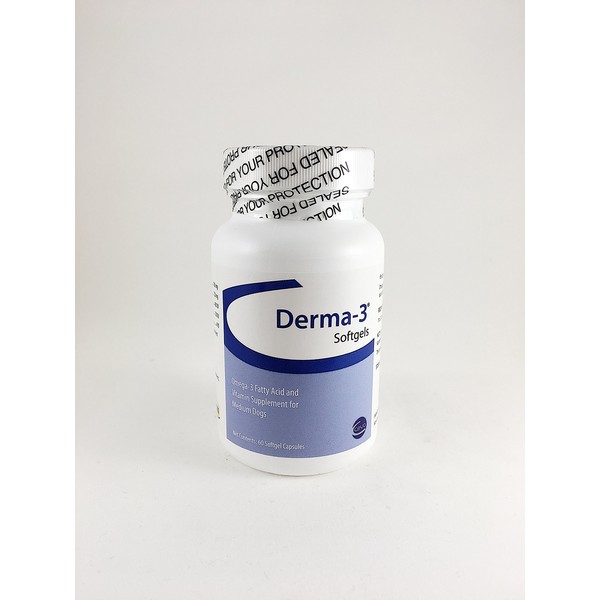 Derma-3 Softgels For Medium Breeds, 60 Capsules