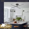 AIRYPHANT Modern LED Chandelier 18W Dimmable Black Semi Flush Mount