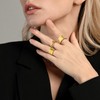 Oidea Gold Chunky Rings for Women: Minimalist Sun Rays Pattern