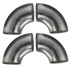 AIMCOCO OD 3 Inch 90 Degree SS304 Stainless Steel Bend Tube Exhaust Elbow Pipe for Car Modified Exhaust System 3" Piping Silver Tone，Stair Handrail (4pcs)