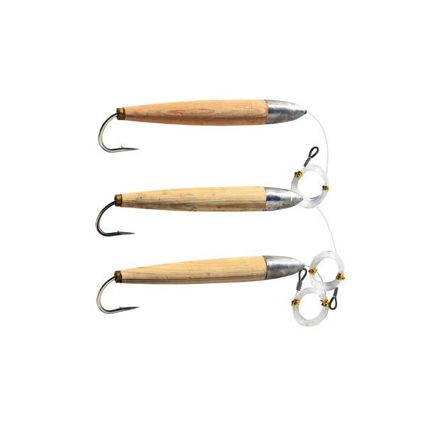 EatMyTackle Cedar Plug Saltwater Fishing Lure - Fully Rigged (6 inch, 3 Pack)