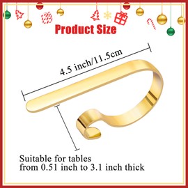 Aodaer 4 Pieces Metal Christmas Stocking Holder Hooks Christmas Stockings Clips Non-Slip Christmas Hanging Hooks for Party Christmas Mantle Fireplace Decoration, Gold