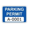 Blue Parking Permit Window Stickers Decals (Multiple Number Sets Available) (A0101 to A0150)