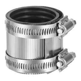 sourcing map Flexible Pipe Coupling, 43mm Pipe Connector with Stainless Steel Hose Clamps Stainless Steel Pipe Repair Clamp for Plastic and Metal Pipes