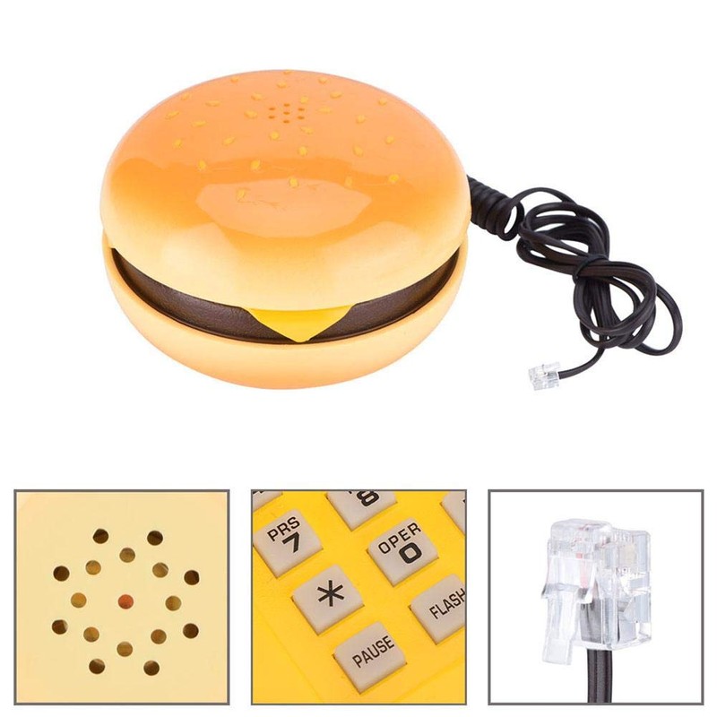 Wired Landline Telephone Interesting Hamburger Phone for Decoration of Gifts