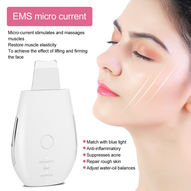 Household Ultrasonic Skin Scrubber EMS MicroCurrent Blackhead Removal Face Pore