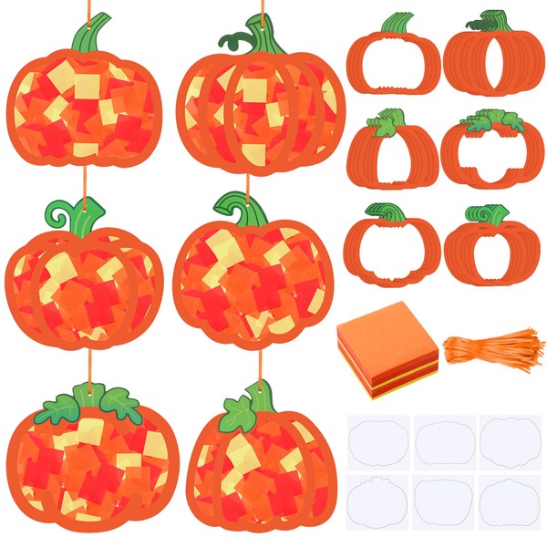 Chiisong 24 Sets Pumpkin Crafts Kit DIY Tissue Paper Sign