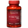 Puritan's Pride Apple Cider Vinegar 600 mg Tablets, 200 Count