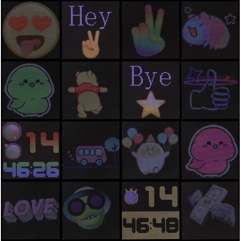 Luminea LED Display Board: Programmable LED Picture Frame with 64