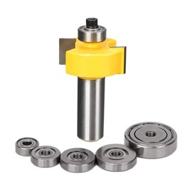 Bestgle 1/2" Shank Rabbet Router Bits with 6 Bearings Set for Woodworking Milling Slotting Cutter Multiple Depths 1/8", 1/4", 5/16", 3/8", 7/16", 1/2"
