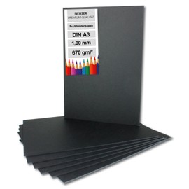 30 x bookbinding cardboard, DIN A3, black, thickness: 1.0 mm, weight: 670 g/m²