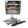 Toy Aircraft Carrier Submarine and Battleship Destroyer Combo with 8