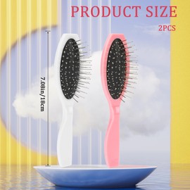 Wig Brush 2 Pcs Wig Brushes for Synthetic Hair Wigs and Human Hair Stainless Steel Wig Wire Detangling Brushes Portable Wet Brush Comb Professional Synthetic Hair Brush Extension Brushes for Women